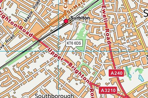 KT6 6DS map - OS VectorMap District (Ordnance Survey)