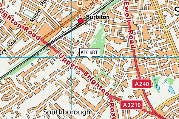 KT6 6DT map - OS VectorMap District (Ordnance Survey)