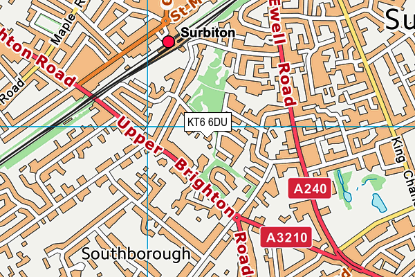 KT6 6DU map - OS VectorMap District (Ordnance Survey)