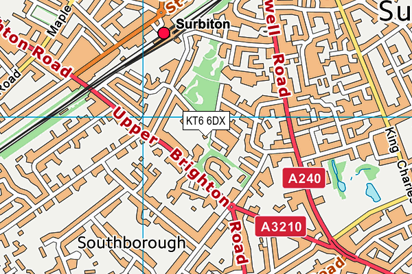 KT6 6DX map - OS VectorMap District (Ordnance Survey)