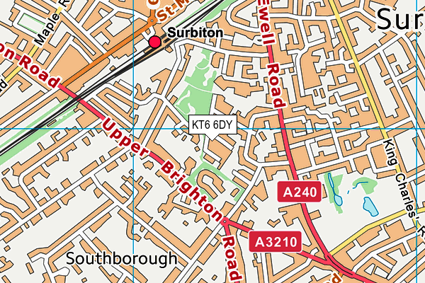 KT6 6DY map - OS VectorMap District (Ordnance Survey)