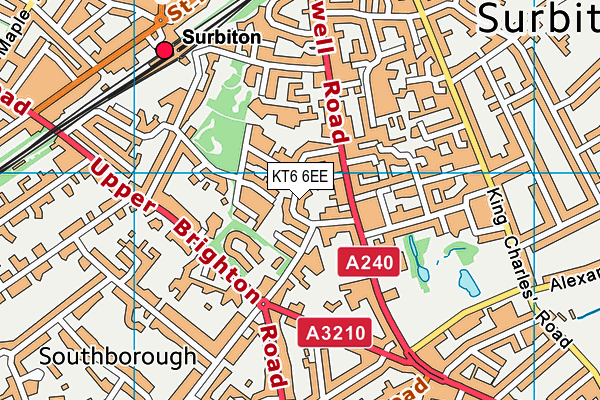 KT6 6EE map - OS VectorMap District (Ordnance Survey)