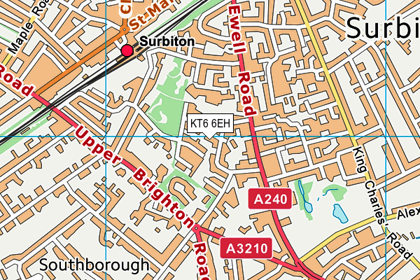 KT6 6EH map - OS VectorMap District (Ordnance Survey)