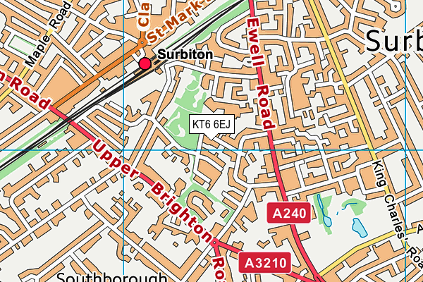 KT6 6EJ map - OS VectorMap District (Ordnance Survey)