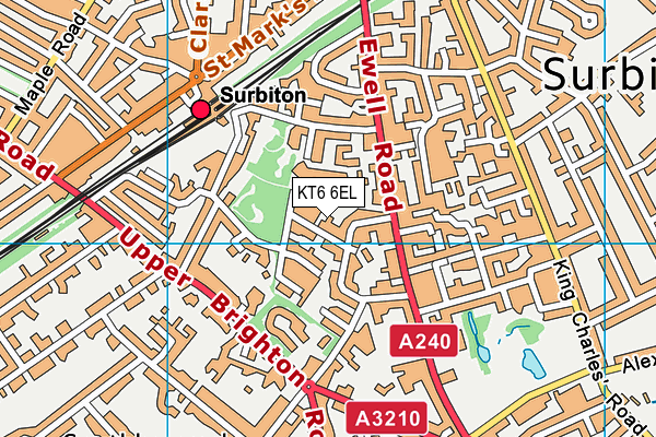 KT6 6EL map - OS VectorMap District (Ordnance Survey)