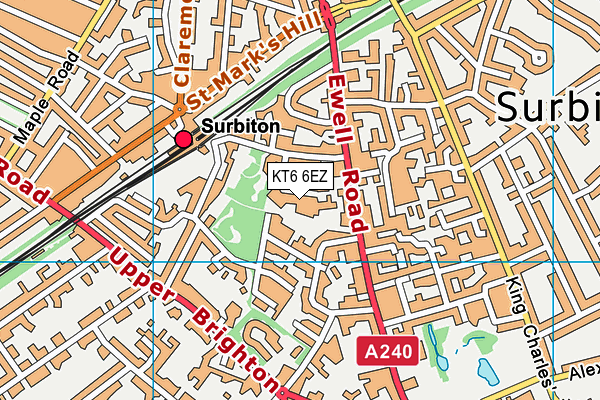 KT6 6EZ map - OS VectorMap District (Ordnance Survey)