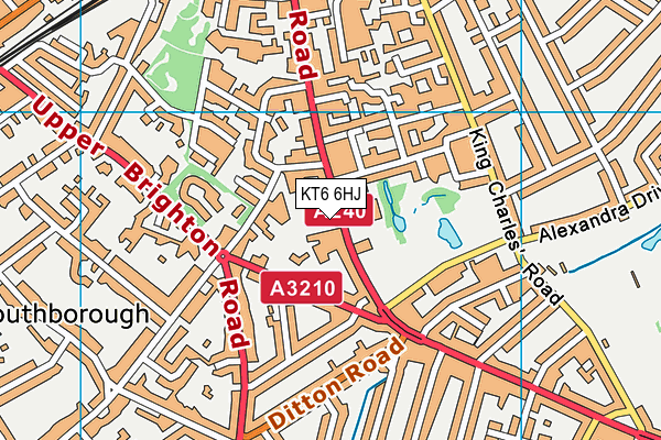 KT6 6HJ map - OS VectorMap District (Ordnance Survey)