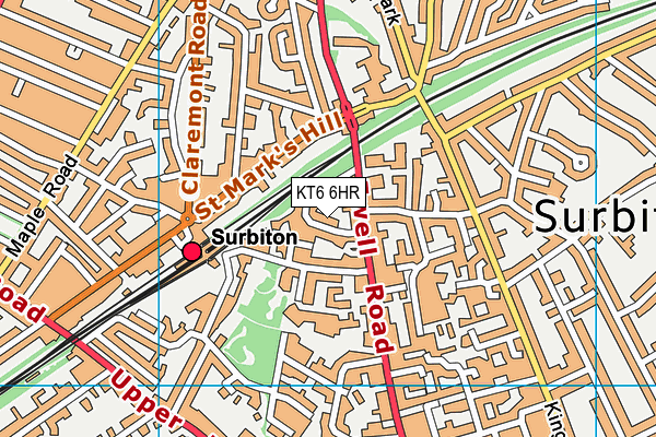 KT6 6HR map - OS VectorMap District (Ordnance Survey)