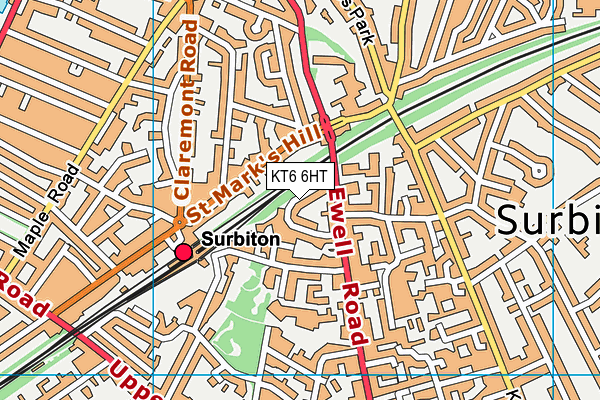 KT6 6HT map - OS VectorMap District (Ordnance Survey)