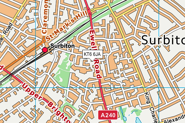 KT6 6JA map - OS VectorMap District (Ordnance Survey)