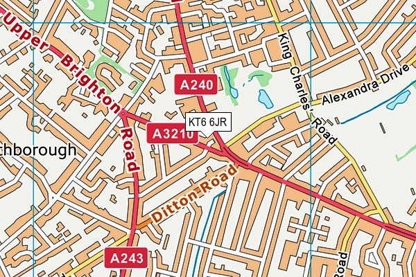 KT6 6JR map - OS VectorMap District (Ordnance Survey)