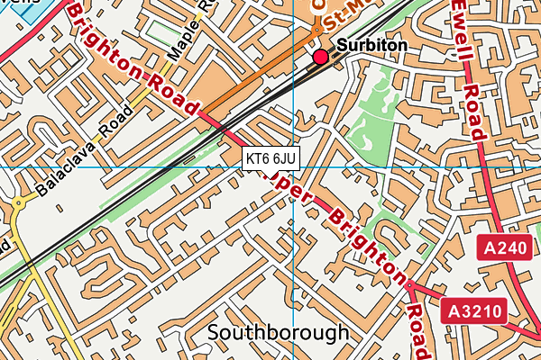 KT6 6JU map - OS VectorMap District (Ordnance Survey)