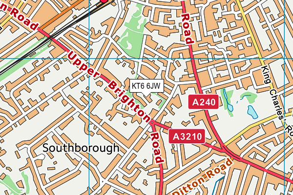 KT6 6JW map - OS VectorMap District (Ordnance Survey)
