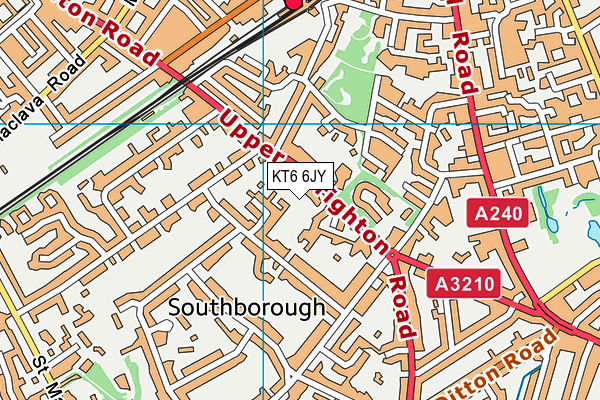 KT6 6JY map - OS VectorMap District (Ordnance Survey)