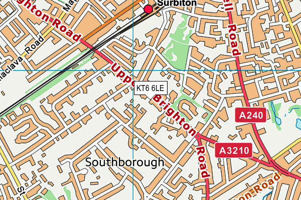 KT6 6LE map - OS VectorMap District (Ordnance Survey)