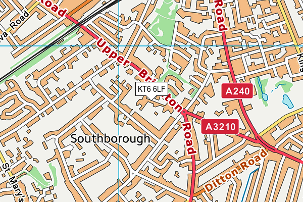 KT6 6LF map - OS VectorMap District (Ordnance Survey)