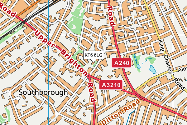 KT6 6LG map - OS VectorMap District (Ordnance Survey)