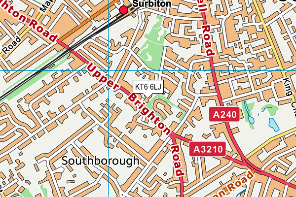 KT6 6LJ map - OS VectorMap District (Ordnance Survey)