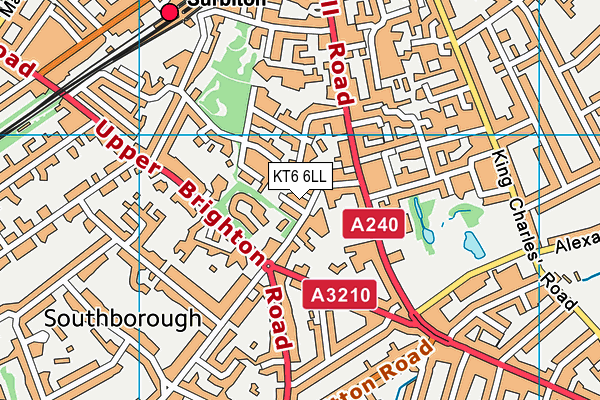 KT6 6LL map - OS VectorMap District (Ordnance Survey)