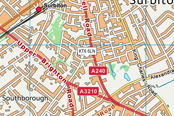 KT6 6LN map - OS VectorMap District (Ordnance Survey)