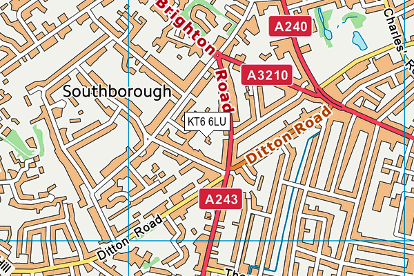 KT6 6LU map - OS VectorMap District (Ordnance Survey)