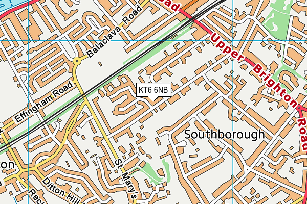 KT6 6NB map - OS VectorMap District (Ordnance Survey)