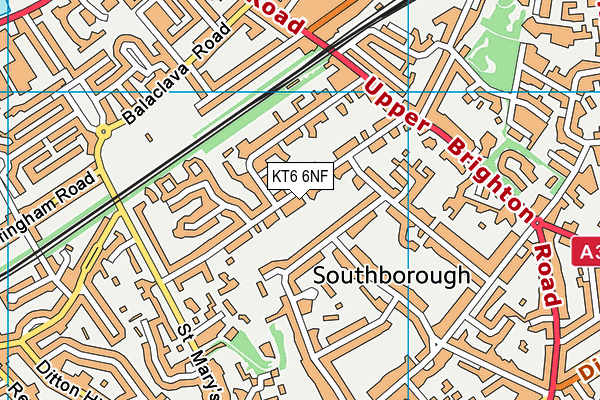 KT6 6NF map - OS VectorMap District (Ordnance Survey)