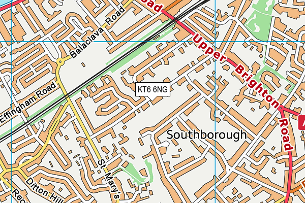 KT6 6NG map - OS VectorMap District (Ordnance Survey)