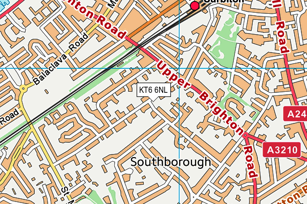 KT6 6NL map - OS VectorMap District (Ordnance Survey)