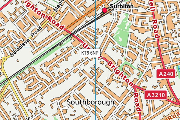 KT6 6NP map - OS VectorMap District (Ordnance Survey)