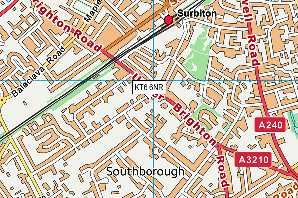 KT6 6NR map - OS VectorMap District (Ordnance Survey)