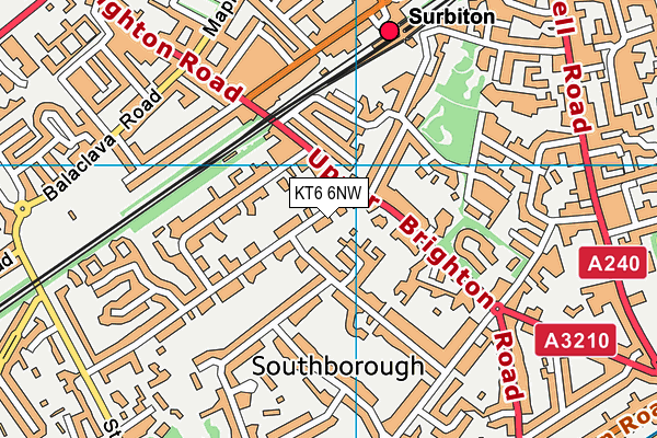 KT6 6NW map - OS VectorMap District (Ordnance Survey)