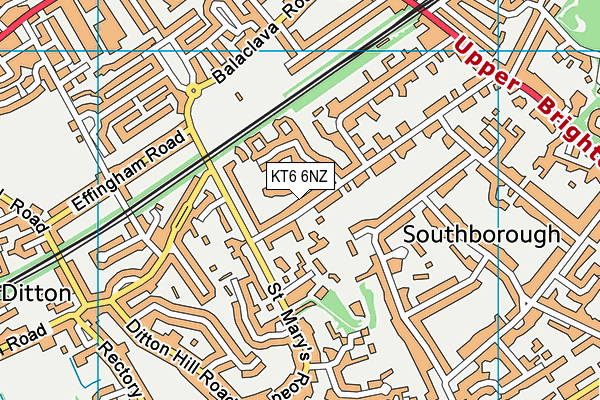 KT6 6NZ map - OS VectorMap District (Ordnance Survey)