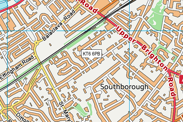 KT6 6PB map - OS VectorMap District (Ordnance Survey)