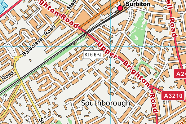 KT6 6PJ map - OS VectorMap District (Ordnance Survey)