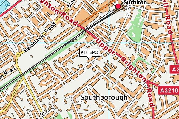 KT6 6PQ map - OS VectorMap District (Ordnance Survey)