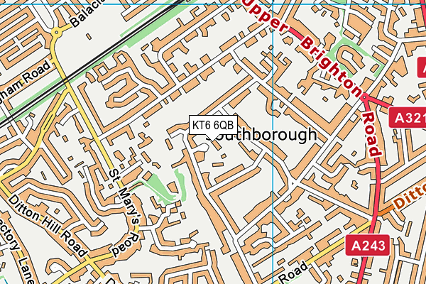 KT6 6QB map - OS VectorMap District (Ordnance Survey)