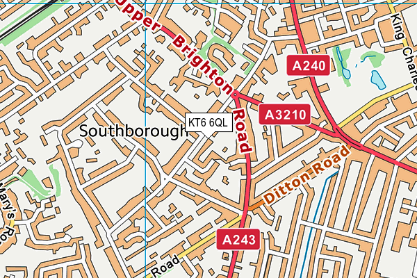 KT6 6QL map - OS VectorMap District (Ordnance Survey)