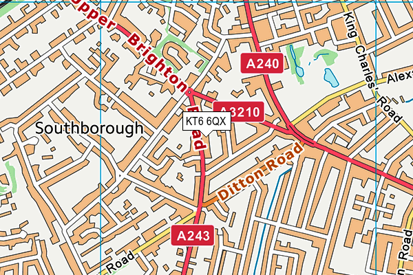 KT6 6QX map - OS VectorMap District (Ordnance Survey)