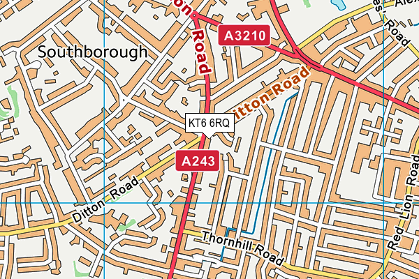 KT6 6RQ map - OS VectorMap District (Ordnance Survey)