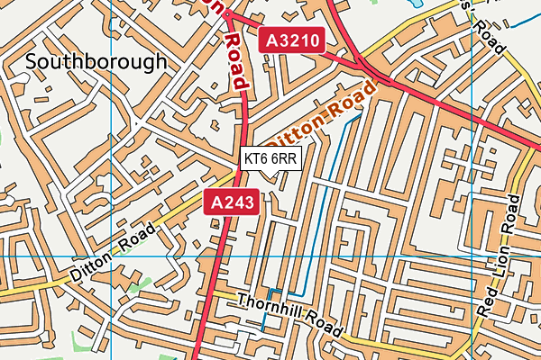 KT6 6RR map - OS VectorMap District (Ordnance Survey)