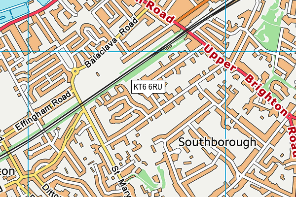 KT6 6RU map - OS VectorMap District (Ordnance Survey)