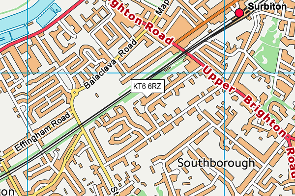 KT6 6RZ map - OS VectorMap District (Ordnance Survey)