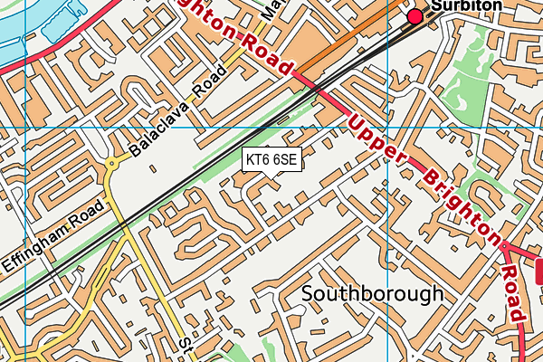 KT6 6SE map - OS VectorMap District (Ordnance Survey)