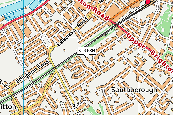 KT6 6SH map - OS VectorMap District (Ordnance Survey)