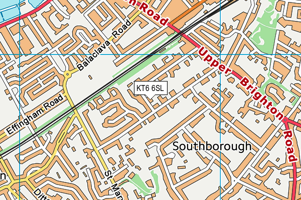 KT6 6SL map - OS VectorMap District (Ordnance Survey)