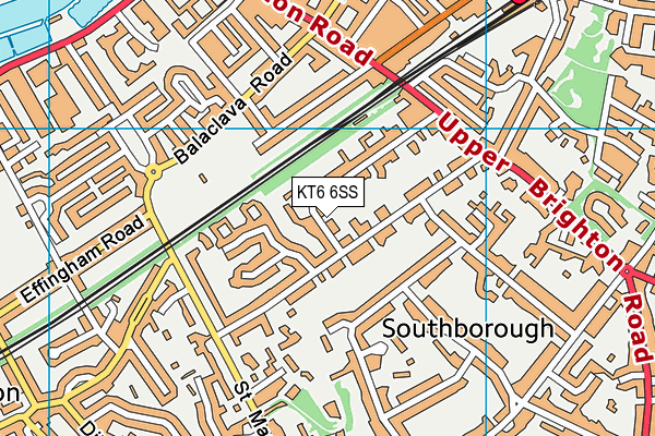 KT6 6SS map - OS VectorMap District (Ordnance Survey)