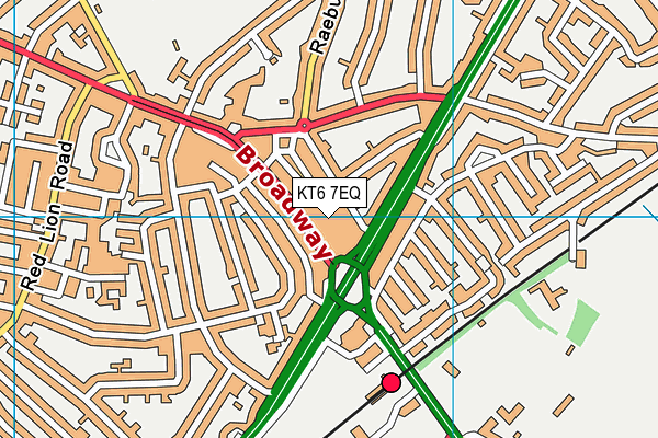 KT6 7EQ map - OS VectorMap District (Ordnance Survey)