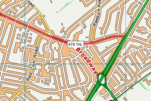 KT6 7HL map - OS VectorMap District (Ordnance Survey)