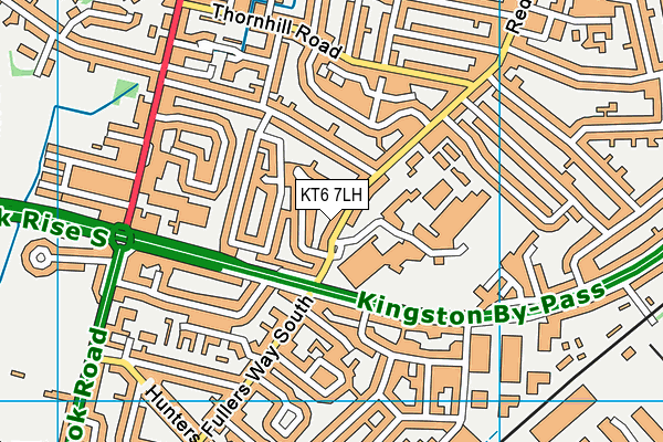 KT6 7LH map - OS VectorMap District (Ordnance Survey)
